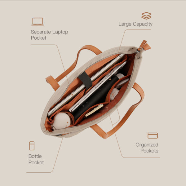 TL01 - Tote bag กระเป๋าสะพายไหล่ ช่องเยอะ - Image 5