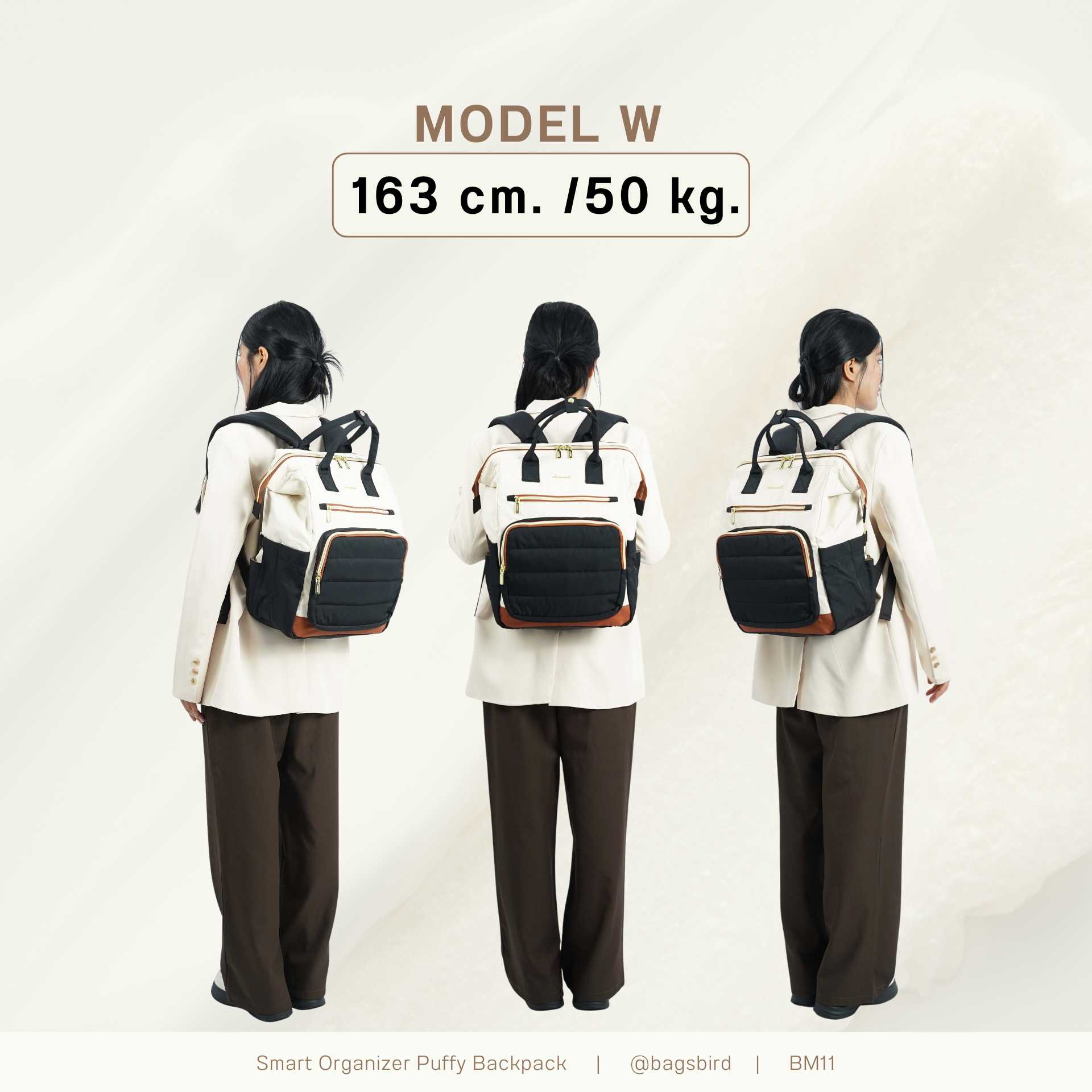 BM11 Smart Organizer Puffy Backpack | กระเป๋าเป้ Laptop 17 นิ้ว กระเป๋าเป้จัดระเบียบ 15 ช่อง เปิดกว้าง จุเยอะ กันน้ำ สำหรับทำงาน เดินทาง และใช้งานทุกวัน | Bagsbird - Image 12