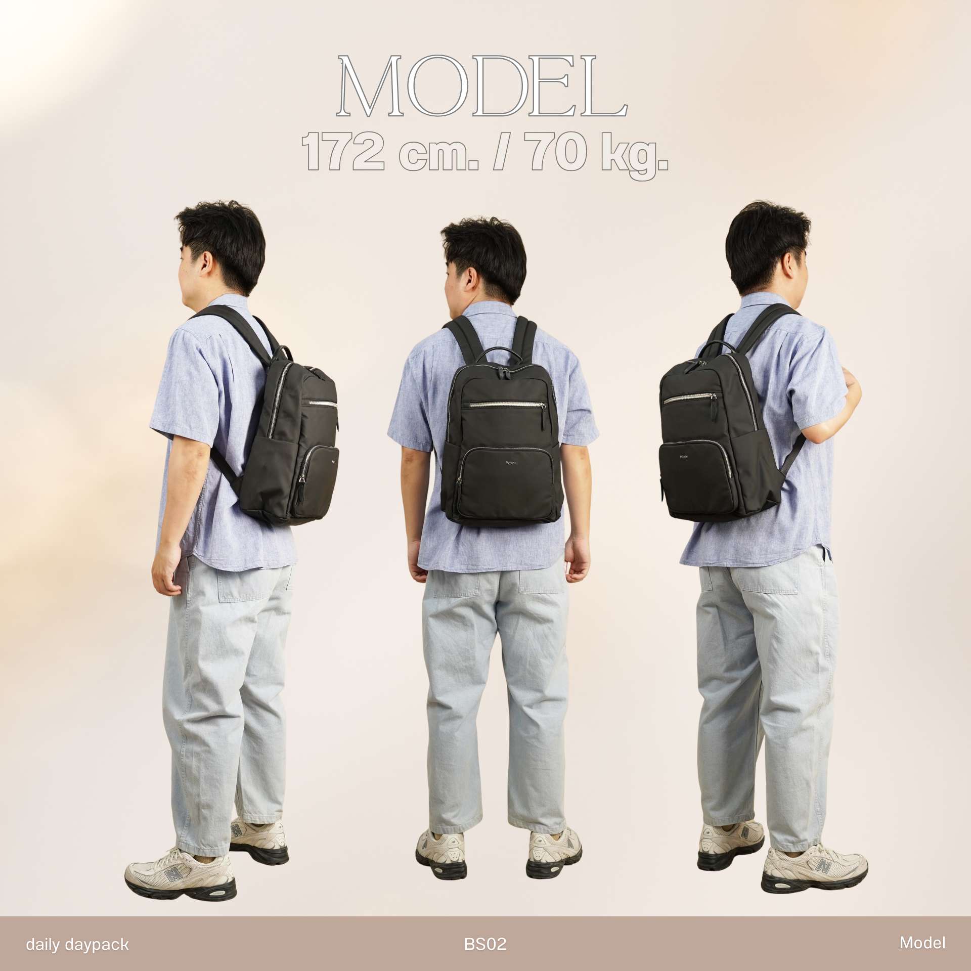 BS02 Mini Daily Daypack | กระเป๋าเป้ Laptop 14 นิ้ว เป้มินิมอล กันน้ำ จุเยอะ สำหรับทำงาน เรียน และเดินทาง | Bagsbird - Image 9