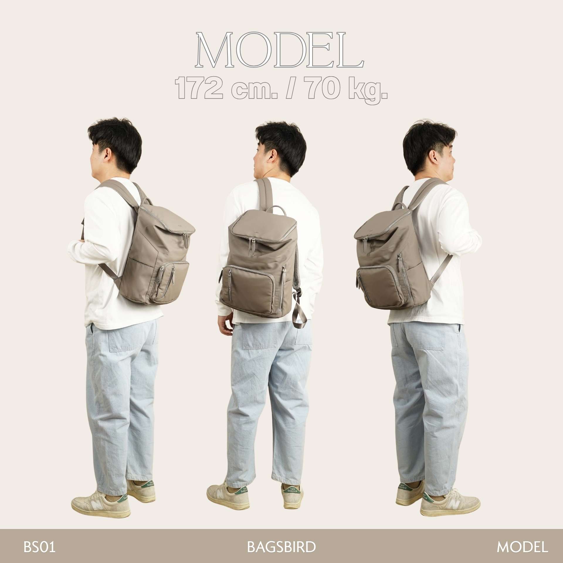 BS01 Boxy Minimalist Daypack | กระเป๋าเป้ Laptop 14 นิ้ว เป้มินิมอล กันน้ำ จุเยอะ สำหรับทำงาน เรียน และเดินทาง | Bagsbird - Image 14