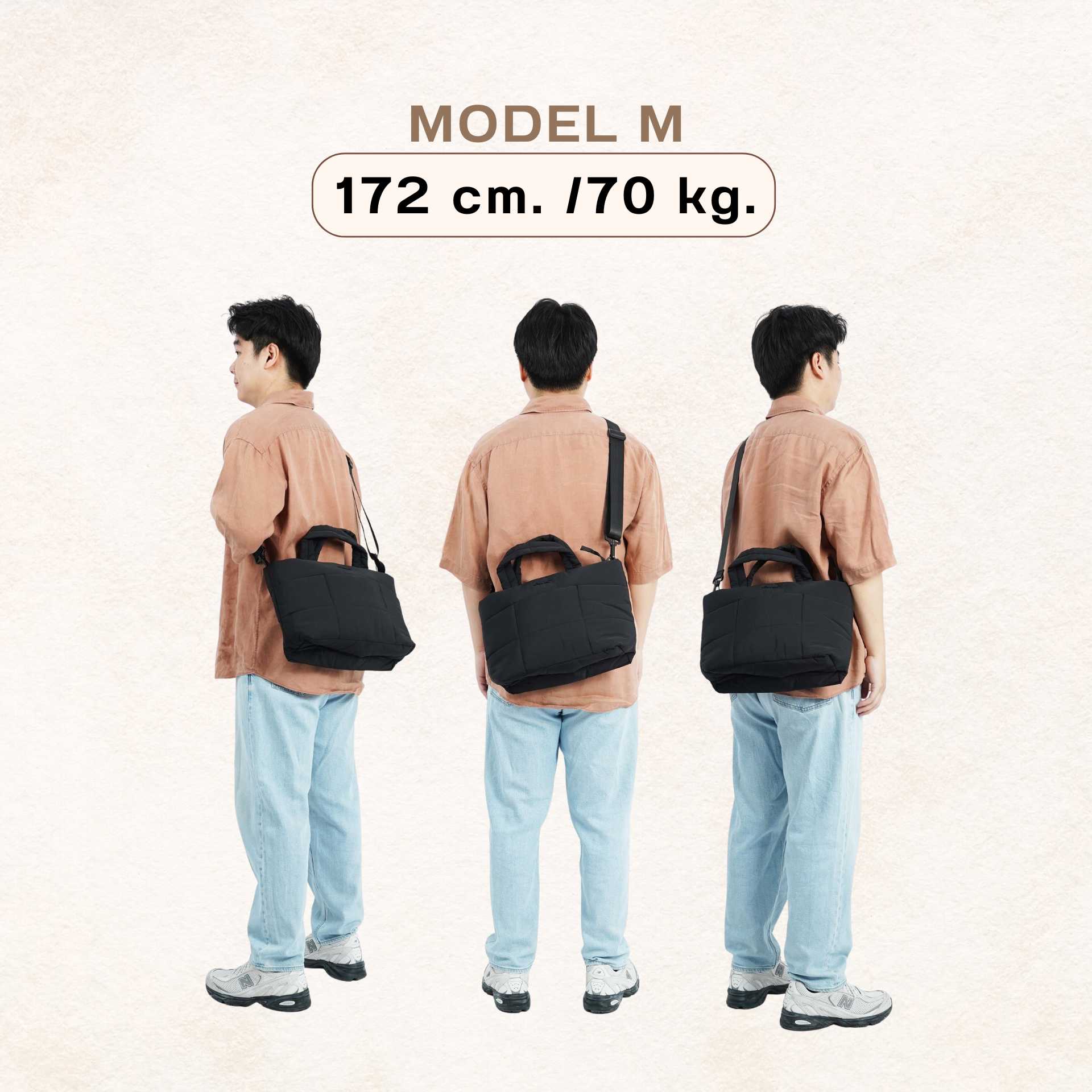 TM03 Two Ways Puffy Tote | กระเป๋า Tote Bag กันน้ำ สะพายไหล่ & Crossbody น้ำหนักเบา จุเยอะ สำหรับทำงาน เที่ยว และใช้งานทุกวัน | Bagsbird - Image 9