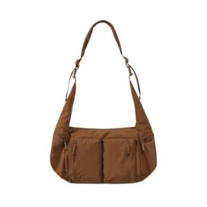 PF04 Multi-Pocket Shoulder Bag - กระเป๋าสะพายไหล่ ดีไซน์ทรงสโลชี่ รุ่นนี้ให้มาถึง 5 ช่อง เรียบหรู
